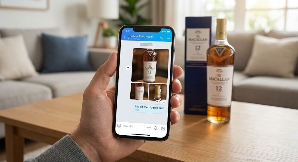 Khách gửi thu mua rượu ngoại
