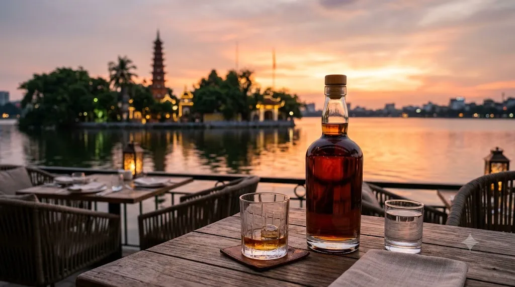 Thu mua rượu ngoại tại Tây Hồ view chùa Trấn Quốc